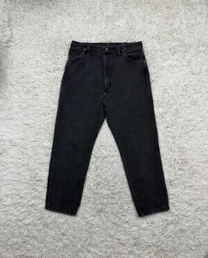 Vintage Wrangler Womens Black Jeans 13x32 USA Made High Rise Tapered Mom Jeans